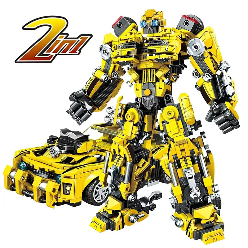 City DIY Deformation Robot Building Block Famous Huangfeng Warrior Automotive Deformation Robot Brick Children Toy Gifts