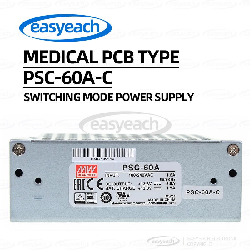 

MEAN WELL Security Power Supply PSC-60A-C 60B-C 60W 12V/24v Battery Charging UPS Functional Enclosure Type