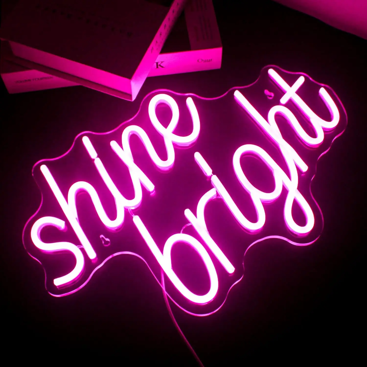 LooKLight-Shine Bright LED Neon Sign, Rosa, Decoração de parede, USB alimentado, Bar, Festa, Casa, Quarto, Parede, Quarto