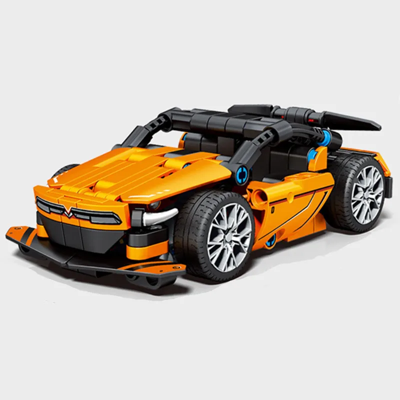 

2023 NEW MOC Speeds Champions Series Orange super run Famous Supercar Race Car Sports Building Blocks Bricks Classic Model