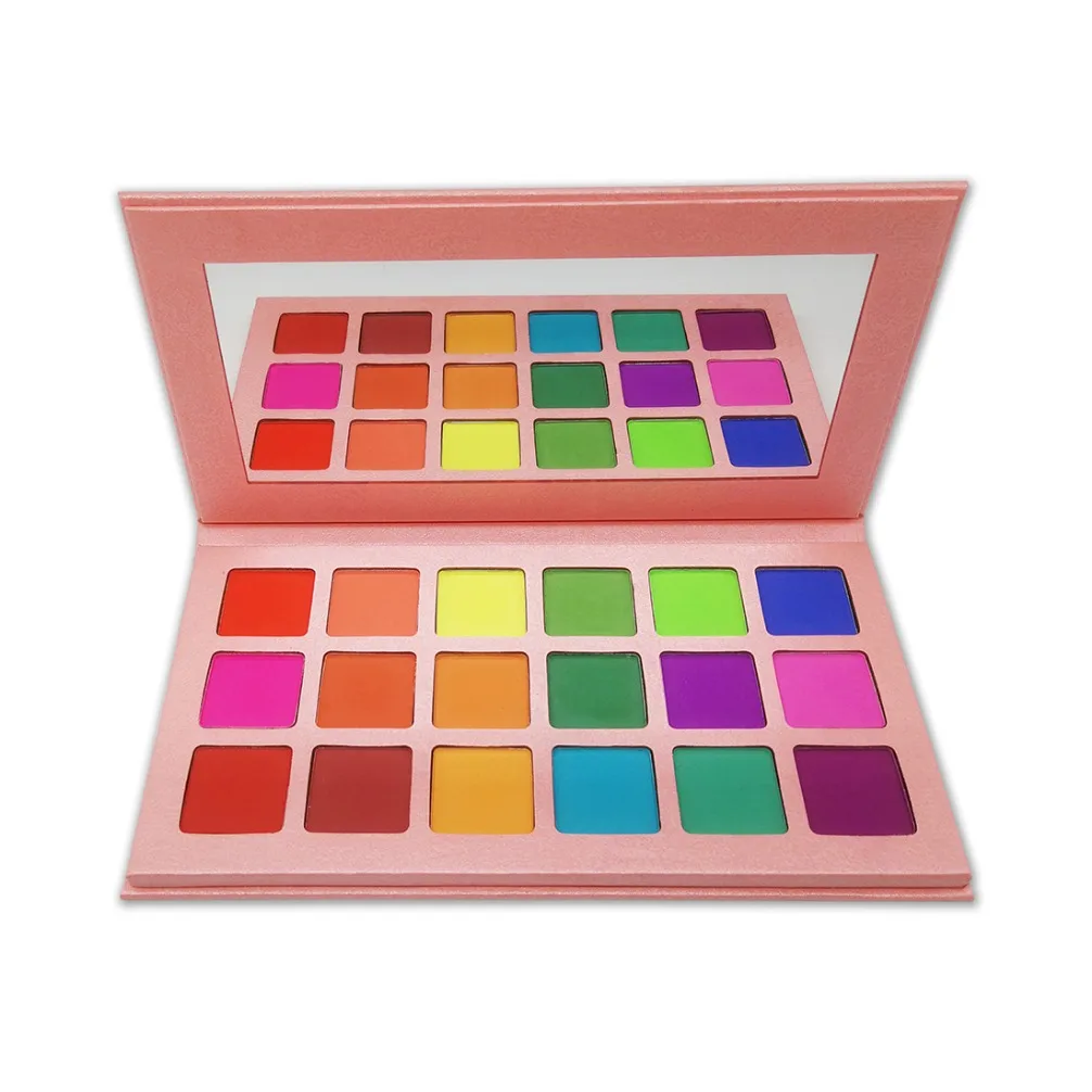 18 Colors Powder Eyeshadow Palette Private Label Custom Logo Vegan Makeup Wholesale Factory Direct Glitter Cosmetic Eye Shadow