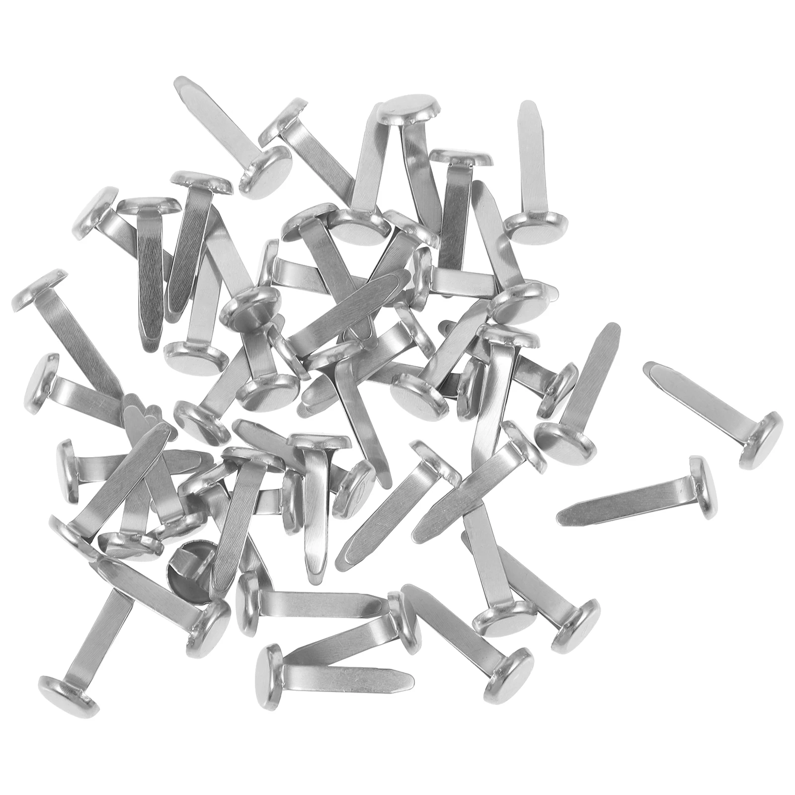 

50pcs Double Pronged Fasteners Metal Paper Craft Supplies Decorative Scrapbook Nails for DIY Crafts Projects