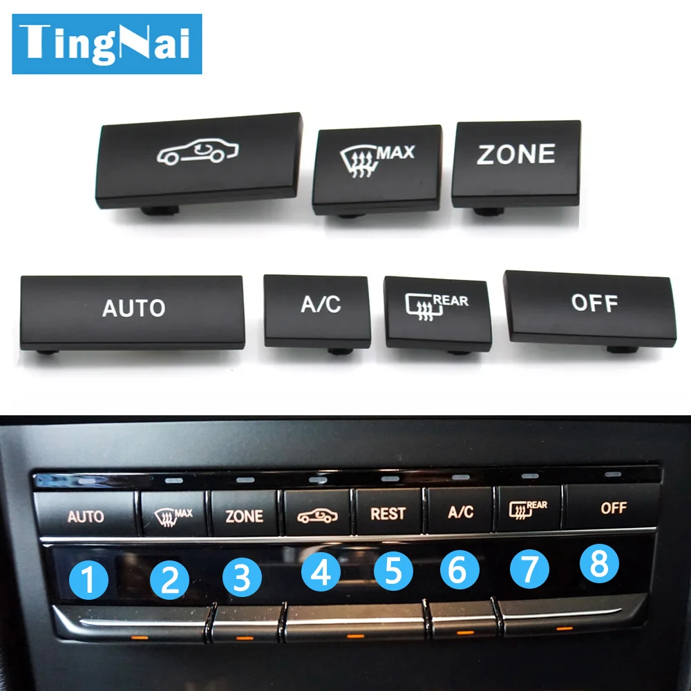 

7/8pcs Set Car AC Button Heater Air conditioner Switch Cover Climate Control Caps For BENZ E Class W212 W207 E200 E260 E300 E350