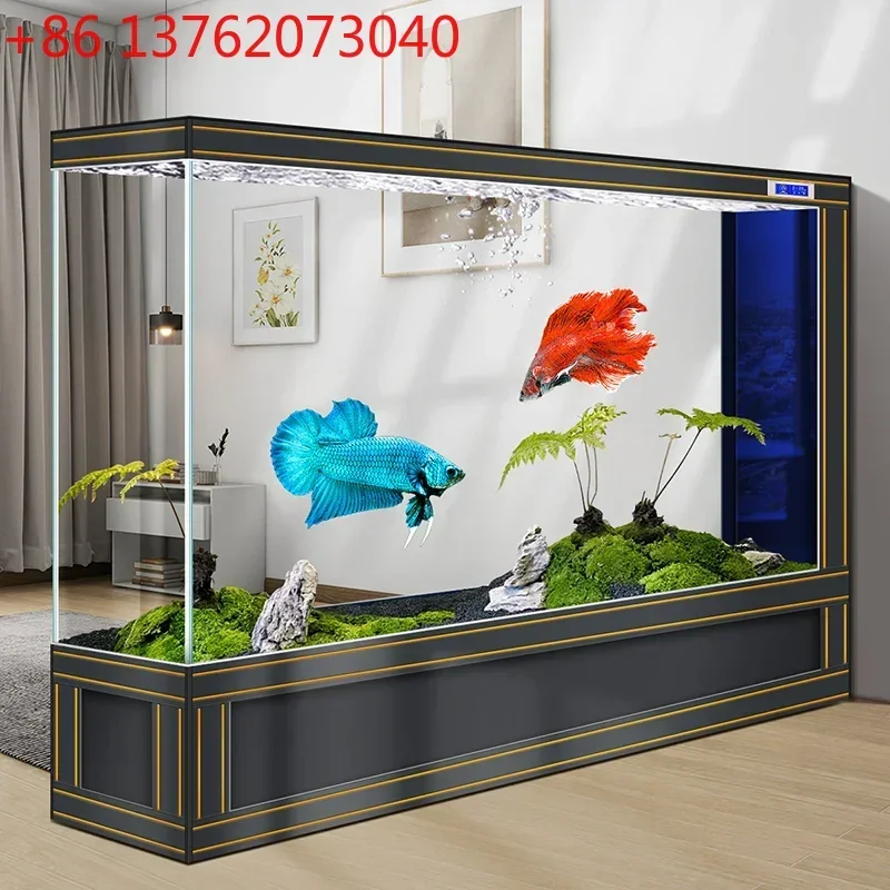 Screen partition fish tank living room new medium and large European ultra-white glass side filter free of water change