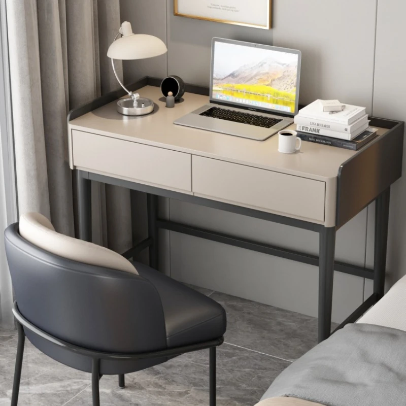 

Italian solid wood desk bedroom simple small desk light luxury modern study bedside household table living room