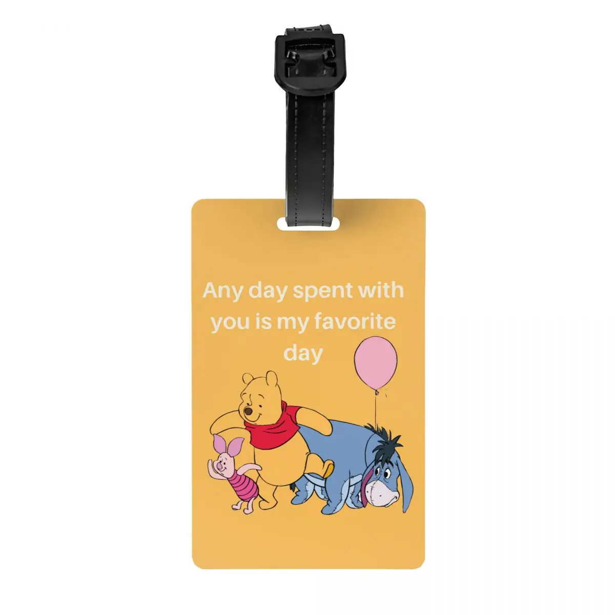 Pooh Bear Piglet Eeyore Friendship Luggage Tag With Name Card Privacy Cover ID Label for Travel Bag Suitcase