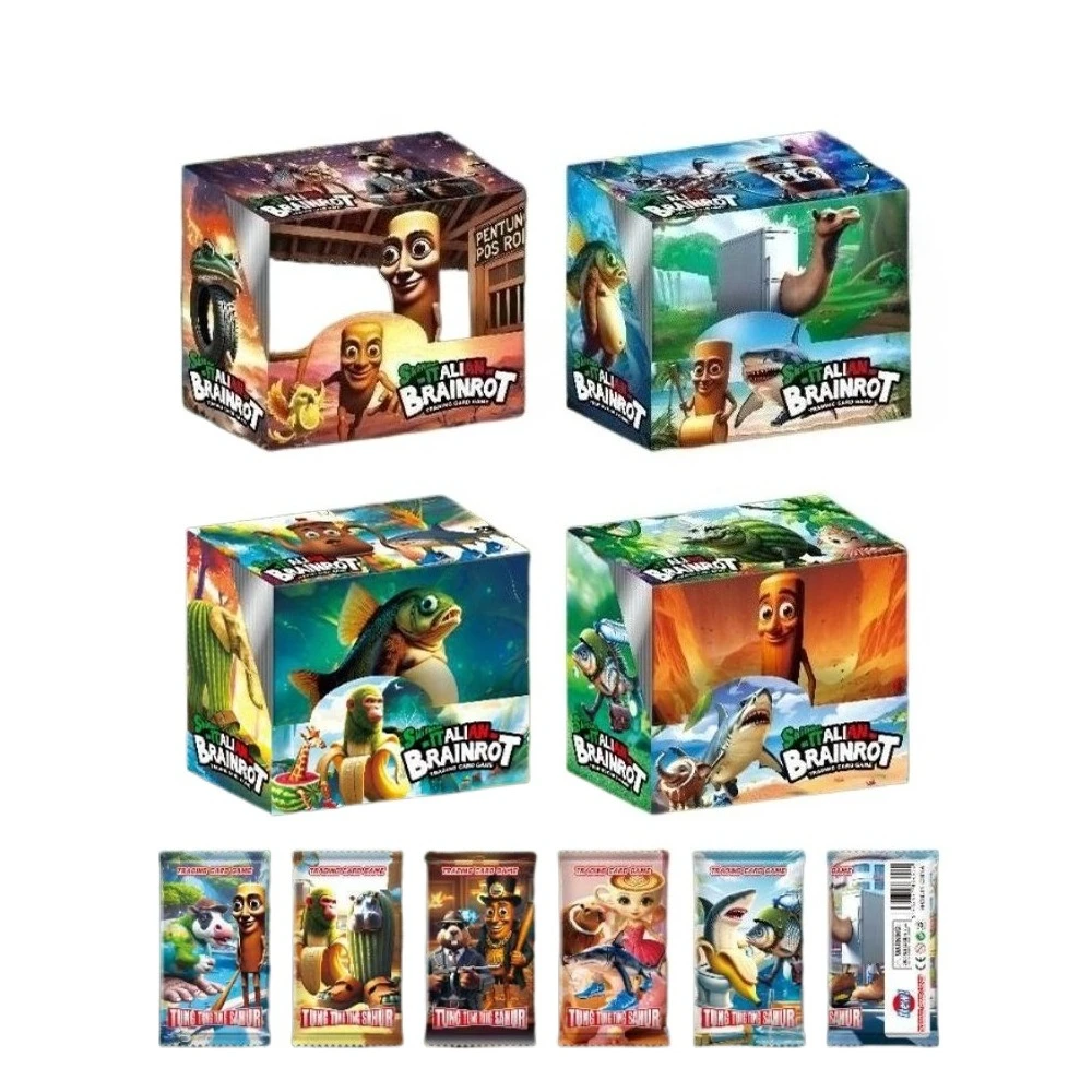 Tralalero Tralala مجموعة بطاقات للأطفال الكرتون Tingtung Sahur Brainrot أنيمي شخصيات جمع بطاقة البطاقات التعليمية ألعاب أطفال الهدايا