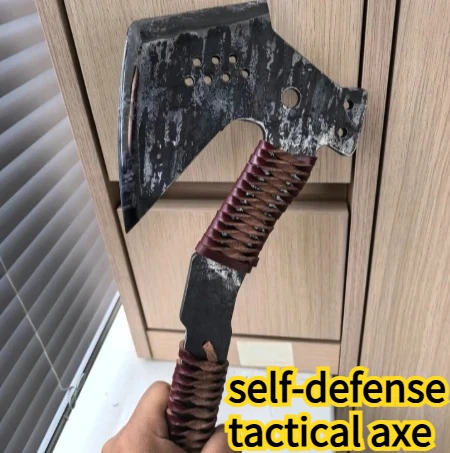 High Carbon Steel Forging and Striking Integrated Self-defense Tactical Axe Outdoor Powerful Breaking and Dismantling Fire Axe