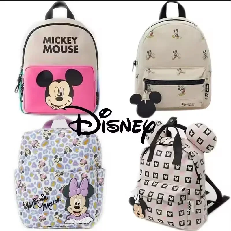 Plecak damski Disney Myszka Miki, modny plecak szkolny z płótna Minnie, modny plecak o dużej pojemności