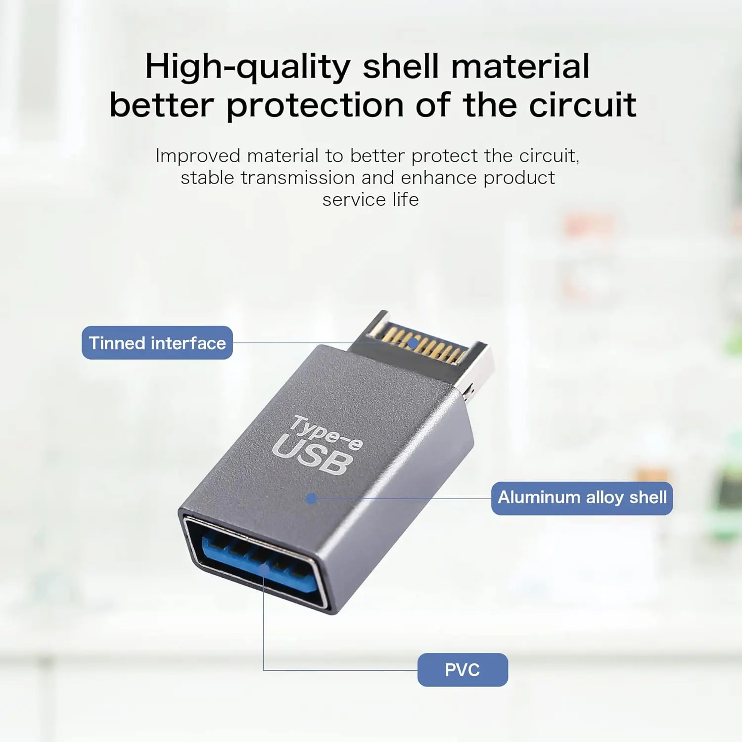 USB 3.1 Front Panel Header Type-E Male to USB A Female Motherboard Extension Data Adapter,High Speed 10 Gbps Internal Adapter