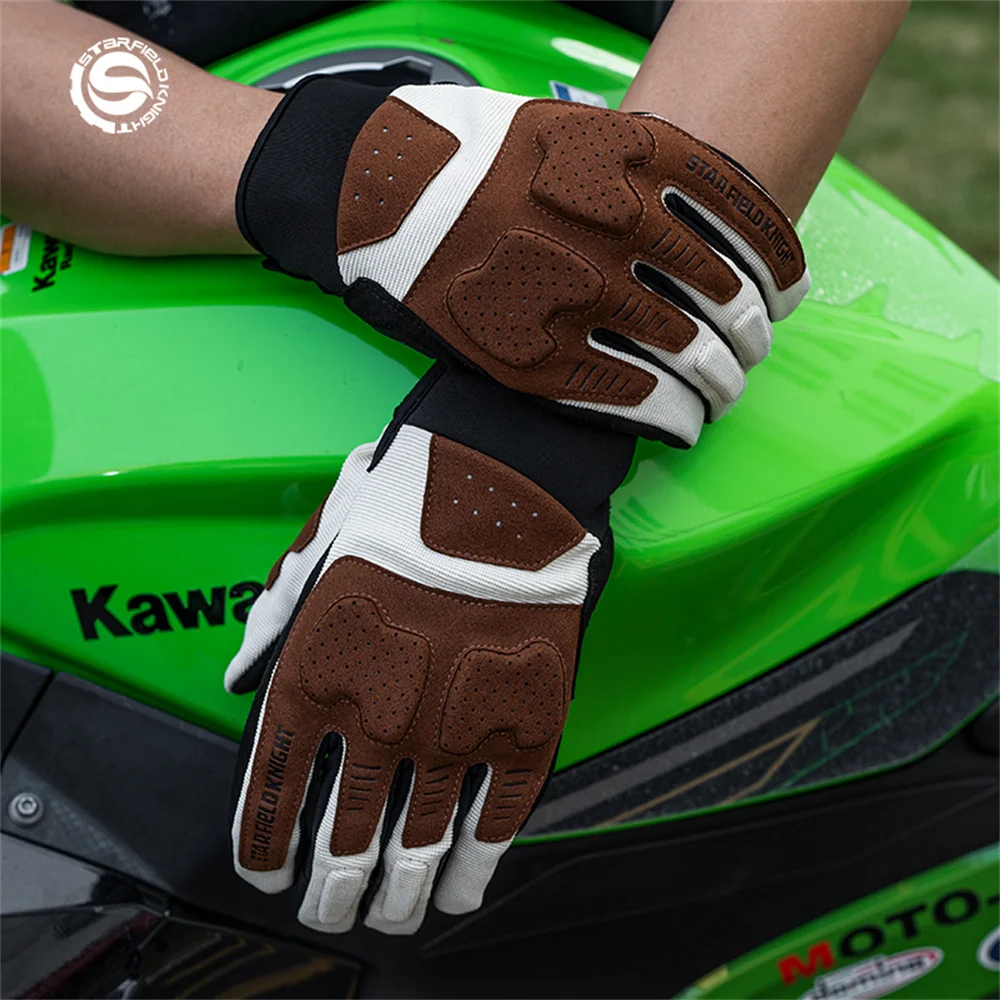 

Summer Motorcycle Riding Gloves Man Breathable Mesh Motocross Gloves Shock-absorbing Anti-fall Motorbike Moto Gloves Touchscreen