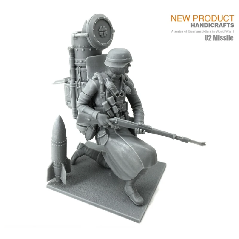 

75mm Resin Model Figure Soldiers Carrying Rockets Gk Micro Miniature 3d Printed White Model Toy Unassembled And Unpainted Kit