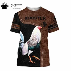 Rooster Pattern Print Tee Shirt Men Streetwear Short Sleeve Tee Men Rooster Print Clothes 3D Print Men's Summer Clothes T-shirt