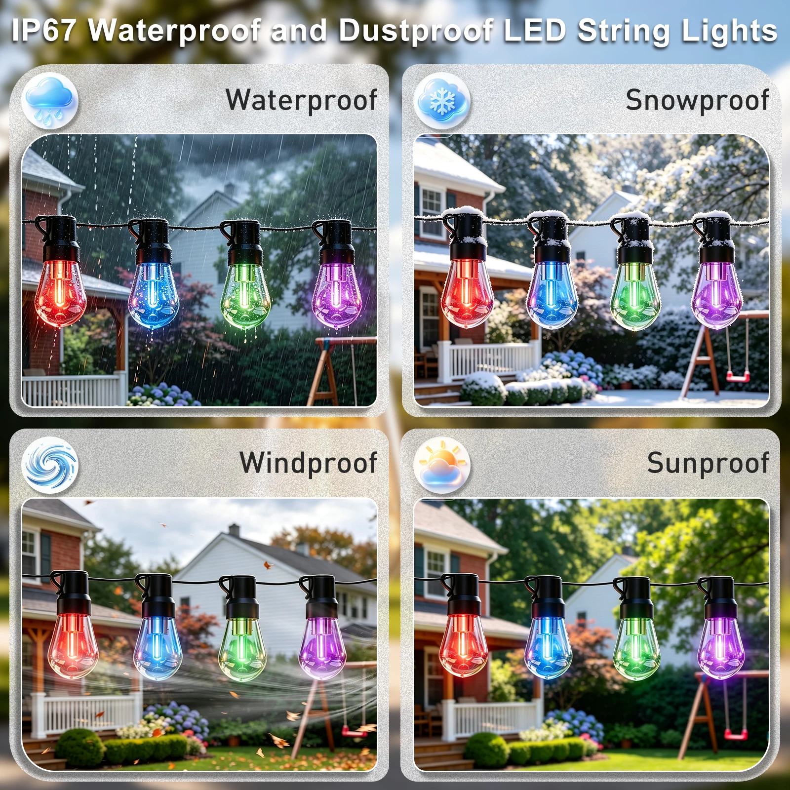 100 FT Çok Renkli Küre LED Diz - String Light Bistro incelemesi ve fiyatı