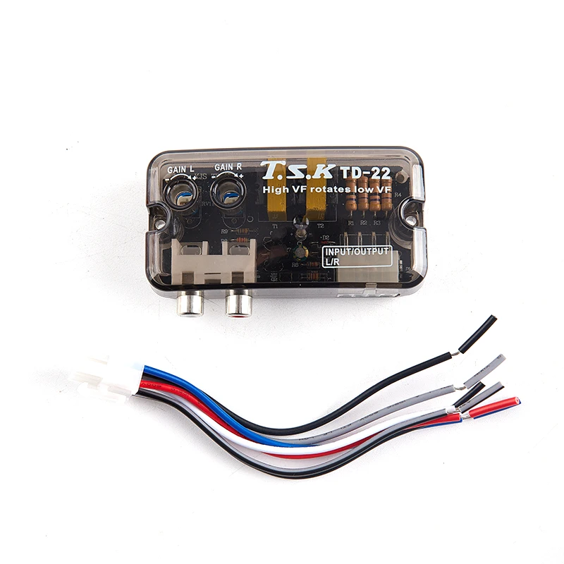 Convertidor RCA estéreo de alta a baja frecuencia ajustable nivel de altavoz