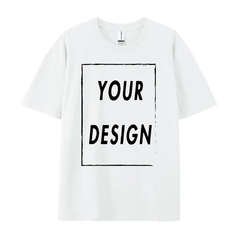 Custom T shirt Women Men Customised Printed 100% Cotton Short Sleeve Your Logo Photo Brand Text Tee Personalize Graphic Clothing