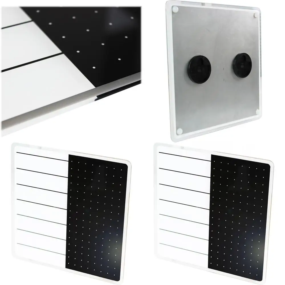 14 × 14 لوح مسح جاف زجاجي شبكي أبيض وأسود من Viztex #1