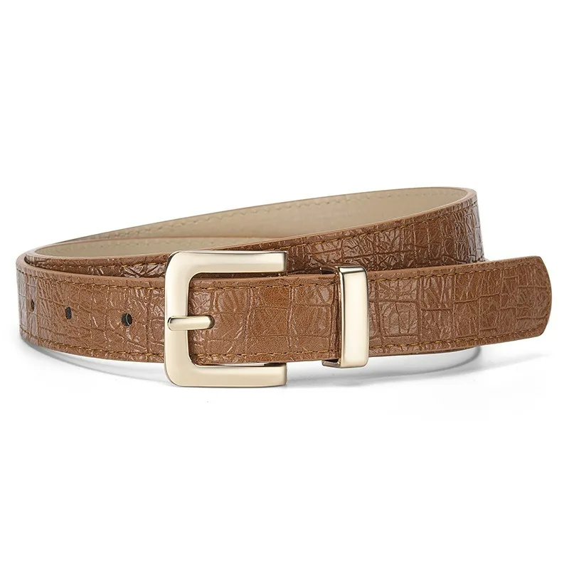Fashionable belt for women's commuting, pin buckle women's belt, simple decorative belt