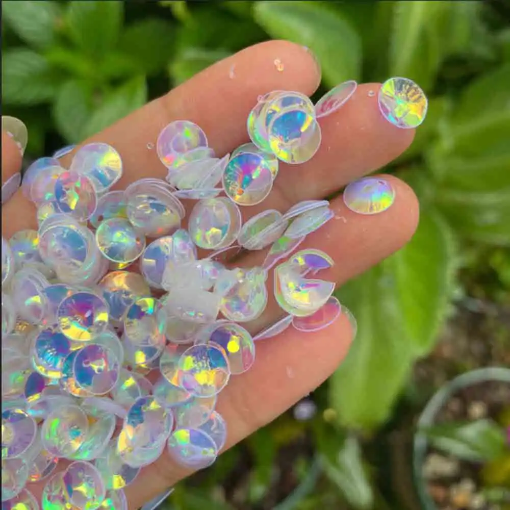 

DIY Jewelry Earrings Material Decorate Clothes Bag Accessories Weight 500G Mini 8mm Round Mermaid Concave Bowl 1/2-holes Sequin