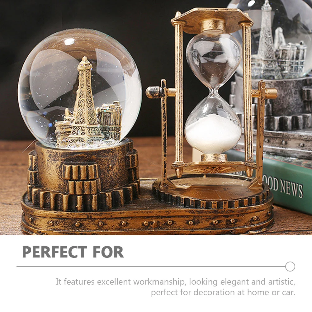 Crystal Decorations Room Sand Clock for Home Ball Sphere Resin Office Portable Student Craft