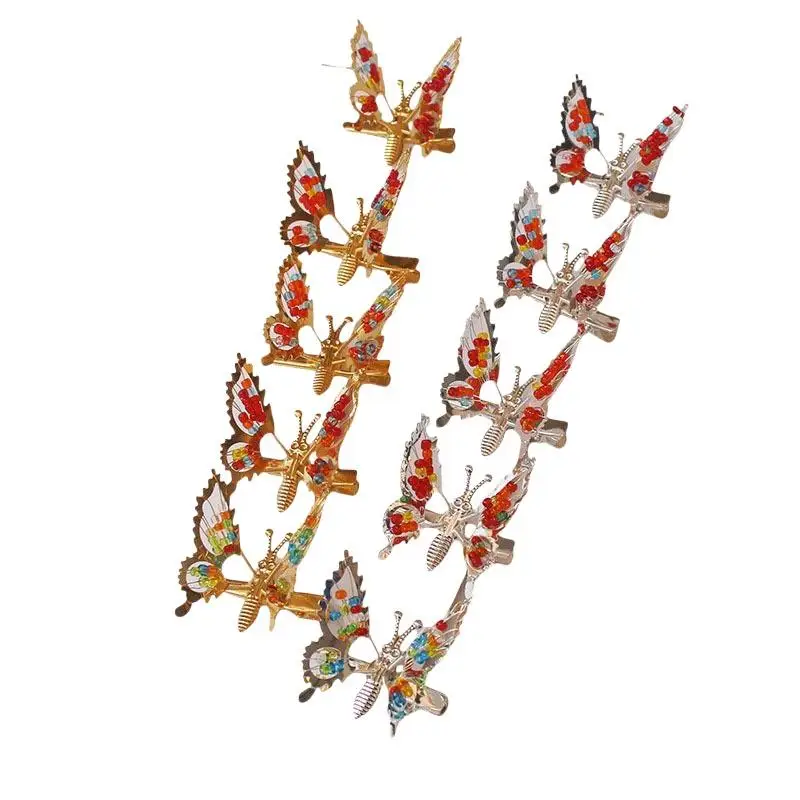 12 Stück 3D-Bewegliche Schmetterlings-Haarspangen Metall-Haarschmuck mit Beweglichen Flügeln Haarspangen für Frauen, Mädchen und Kinder – Detail 5
