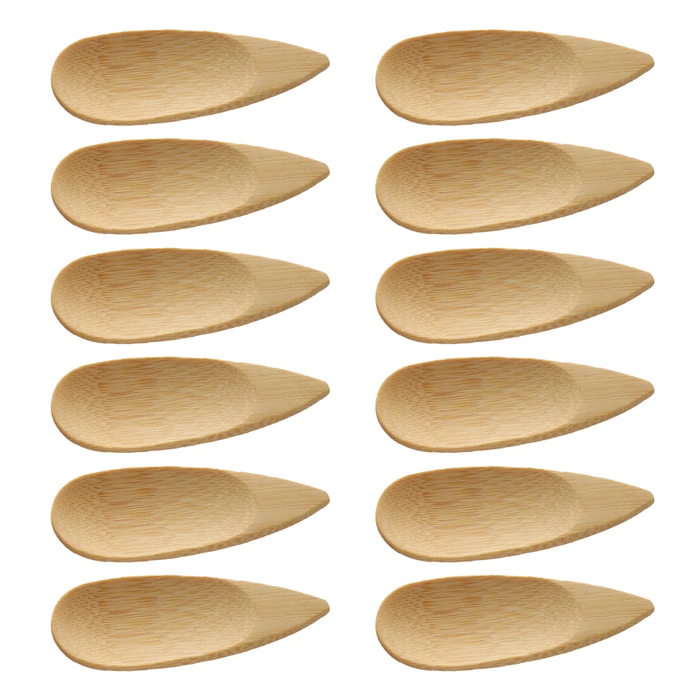 

12Pcs Small Bamboo Spoons Ergonomic Design Odor Resistant Ideal for Condiments Desserts Tea Coffee Kitchen Tasks