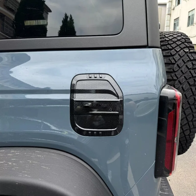 

Abaiwai For Ford Bronco 2024 2025 Abs Black Carbonfiber Fuel Tank Oil Cap Gas Anti Scratch Trim Car Exterior Decorate Parts