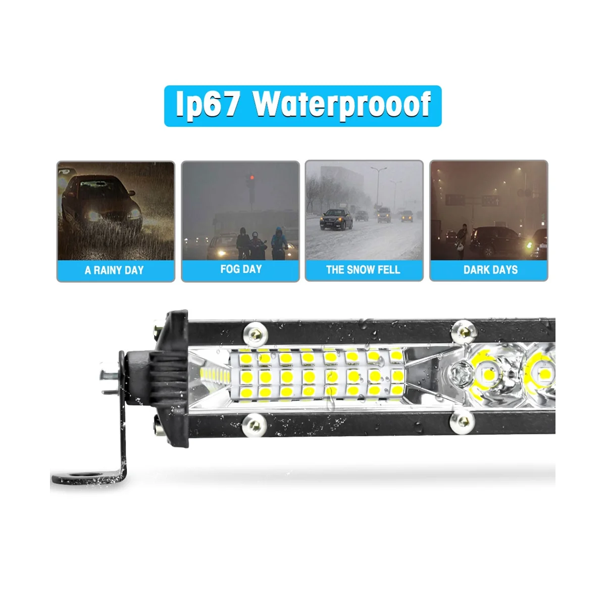 LED Light Bar Spot Flood Combo Beam Slim Single Row LED Driving Lamp Off Road Lights LED Work Light - 30 Inch