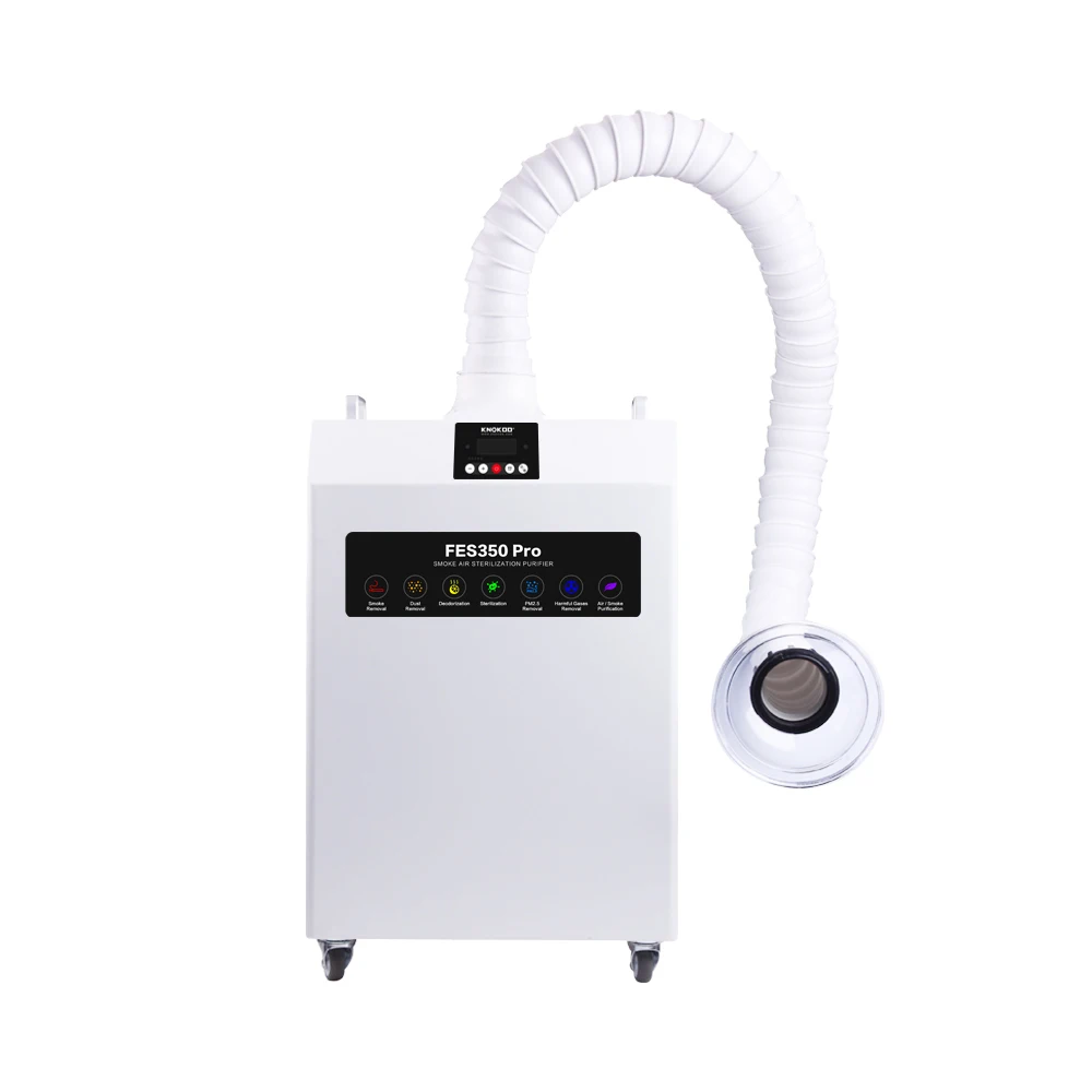 KNOKOO FES350 PRO High power Smoke purifier 350W mobile fume extractor for lab,, Engraving and Workshops