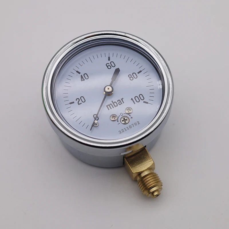 mbar gauge 50mbar 60mbar 100mbar adjustable gas pressure gauge manometer Calibratable mbar pressure meter