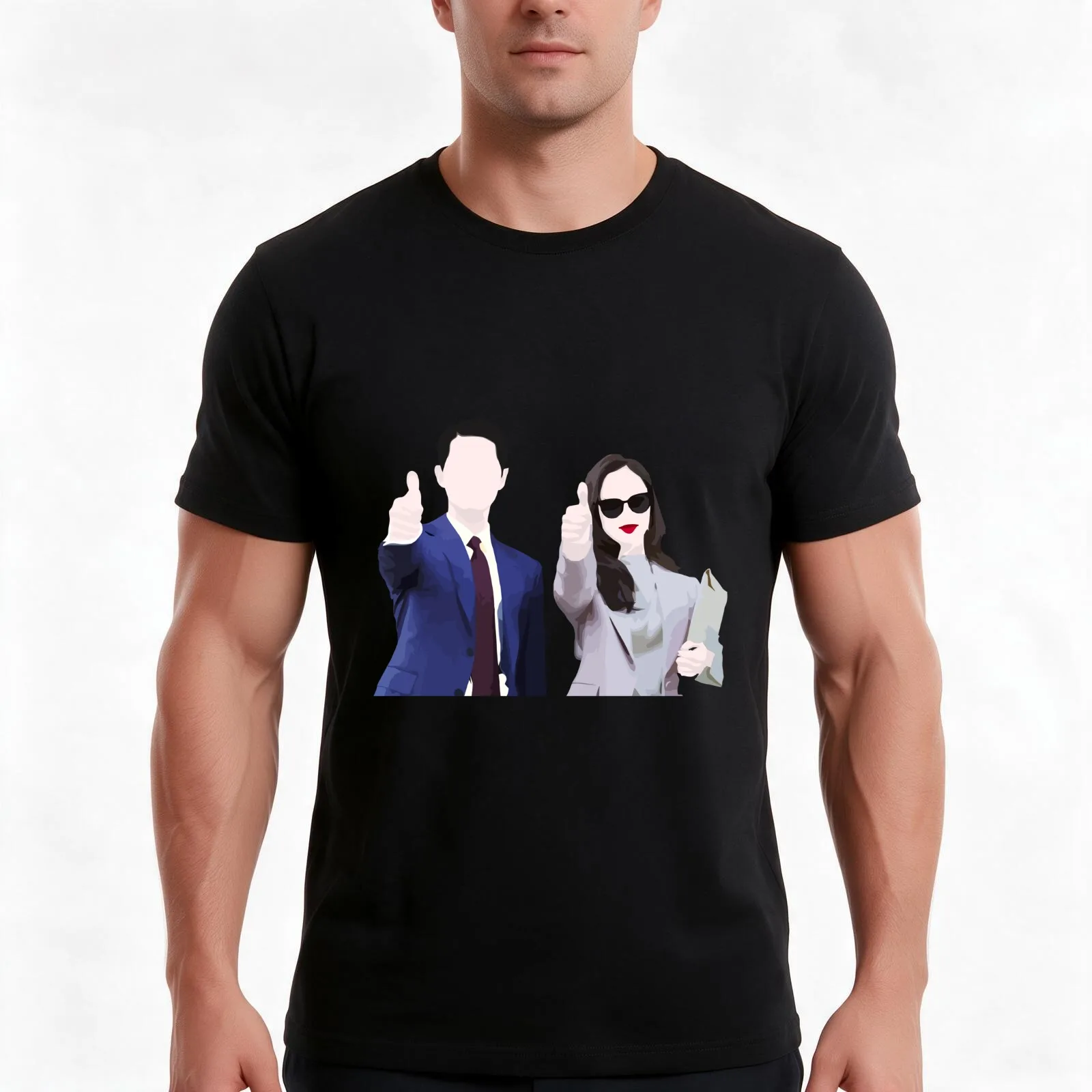 Vincenzo kdrama Song Joong ki and Jeon Yeo been T-Shirt, Summer Casual Cotton Tee, Oversized Streetwear Tops, Unisex Men Women