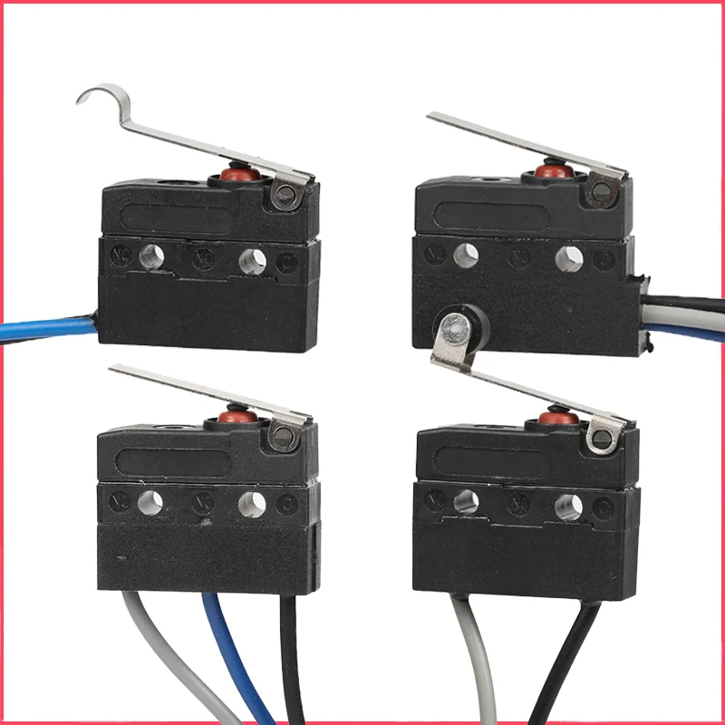 5A IP67 Waterproof Through Hole Forklift Hydraulic Lift Switch DC1/D2SW Wire Harness Terminal Processing Microswitch