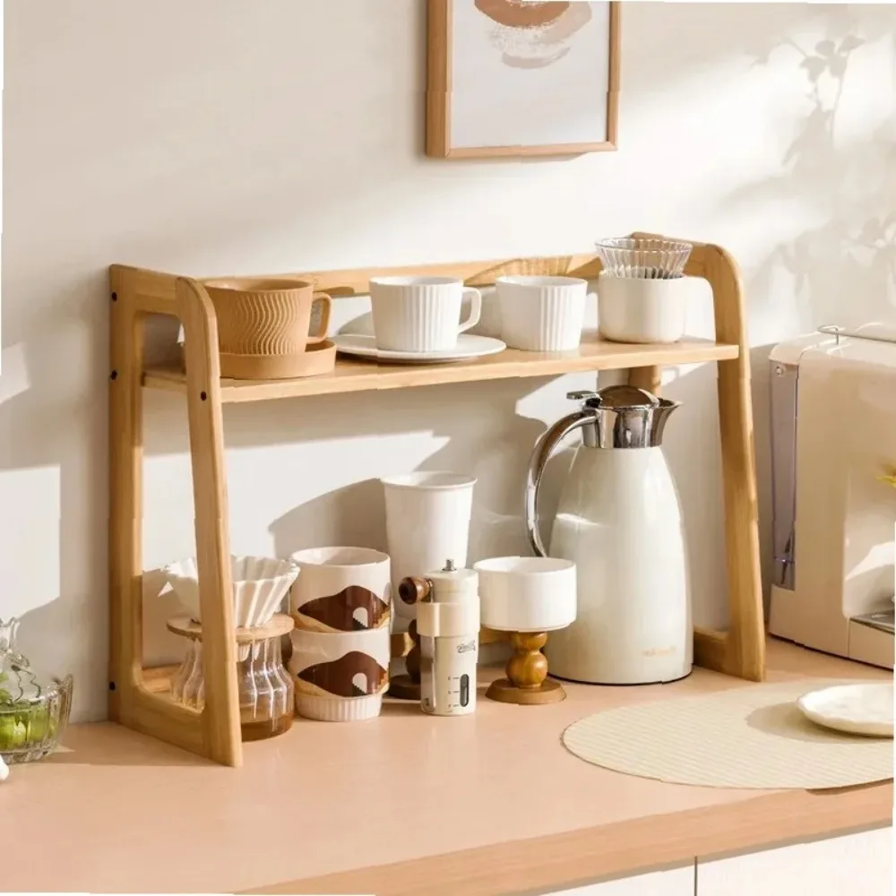 

Multifunctional Kitchen Storage Rack: Countertop Shelf, Cup Holder, Plate & Appliance Organizer