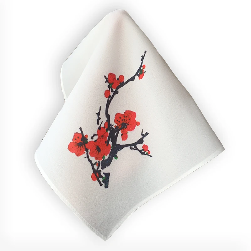 2024 Chinese Bloemenprint Ontwerp Dans Hanfu Accessoires Draagbare Servet Schoonmaak Handdoeken Retro Zakdoek Traditioneel Geschenk