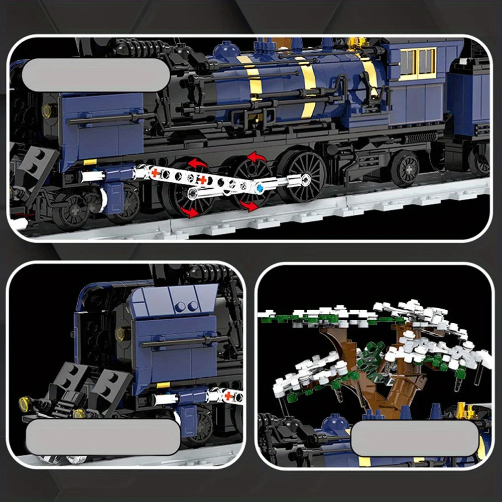 تكنيك 1052 قطعة مجموعة ألعاب مكعبات البناء التكنولوجيا العالية المشرق اكسبرس قطار البخار الطوب قاطرة هدية الرجعية المثالية