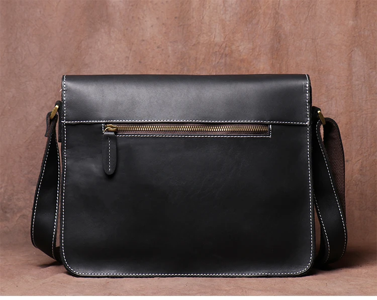 LUOKIR Echte Hohe Qualität Crazy Horse Rindsleder Schulter Umhängetasche Männer Leder Deluxe Sling Messenger Tasche Für 12,9 Zoll IPad – Detail 9