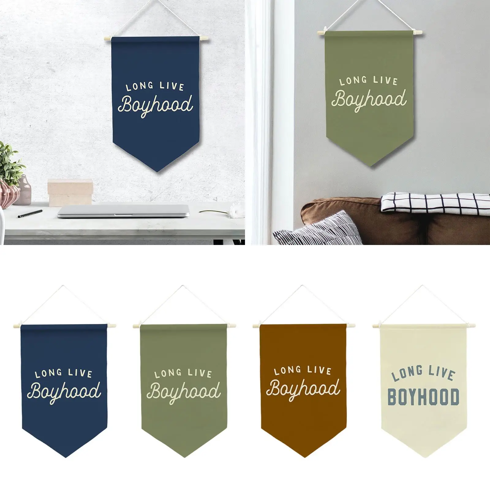 Long Live Boyhood Banner Hanging Ornament Unique Decorative Pennant Banner for Playroom Dorm Party Birthday Gifts Kids Room