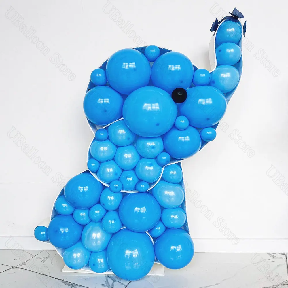 Elephant Mosaic Balloon Frame Large 110cm Elephant Balloon Filling Box Stand for Baby Shower Gender Reveal Birthday Party Decor