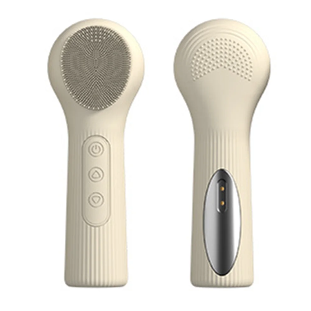 Escova de Limpeza Facial Elétrica à Prova d'Água, Ultrassônica, com Carregamento Magnético, Limpador Facial de Silicone com Vibrações Multifuncionais