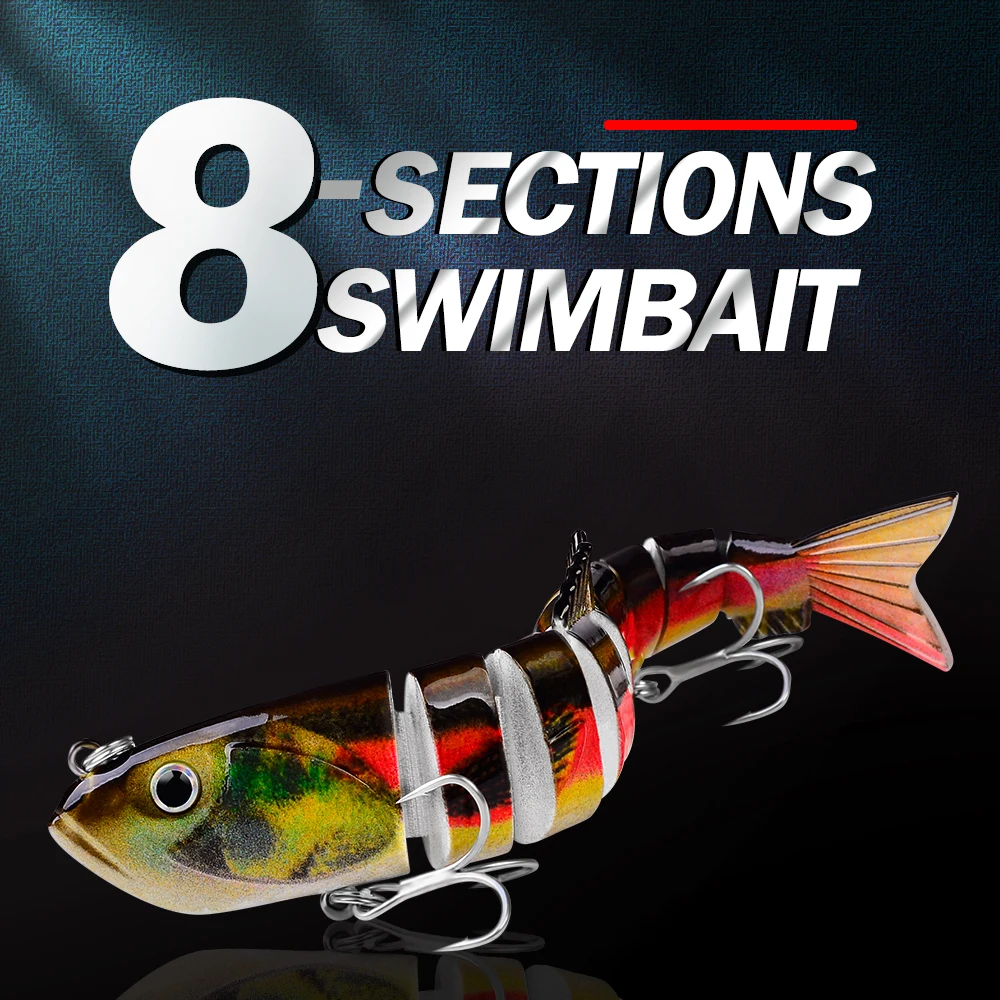 Proberos Multi Jointed Fishing Lure Slow Sinking Bionic Segmented Bait 13cm/22g Wobble Tackle for Freshwater Saltwater Pesca