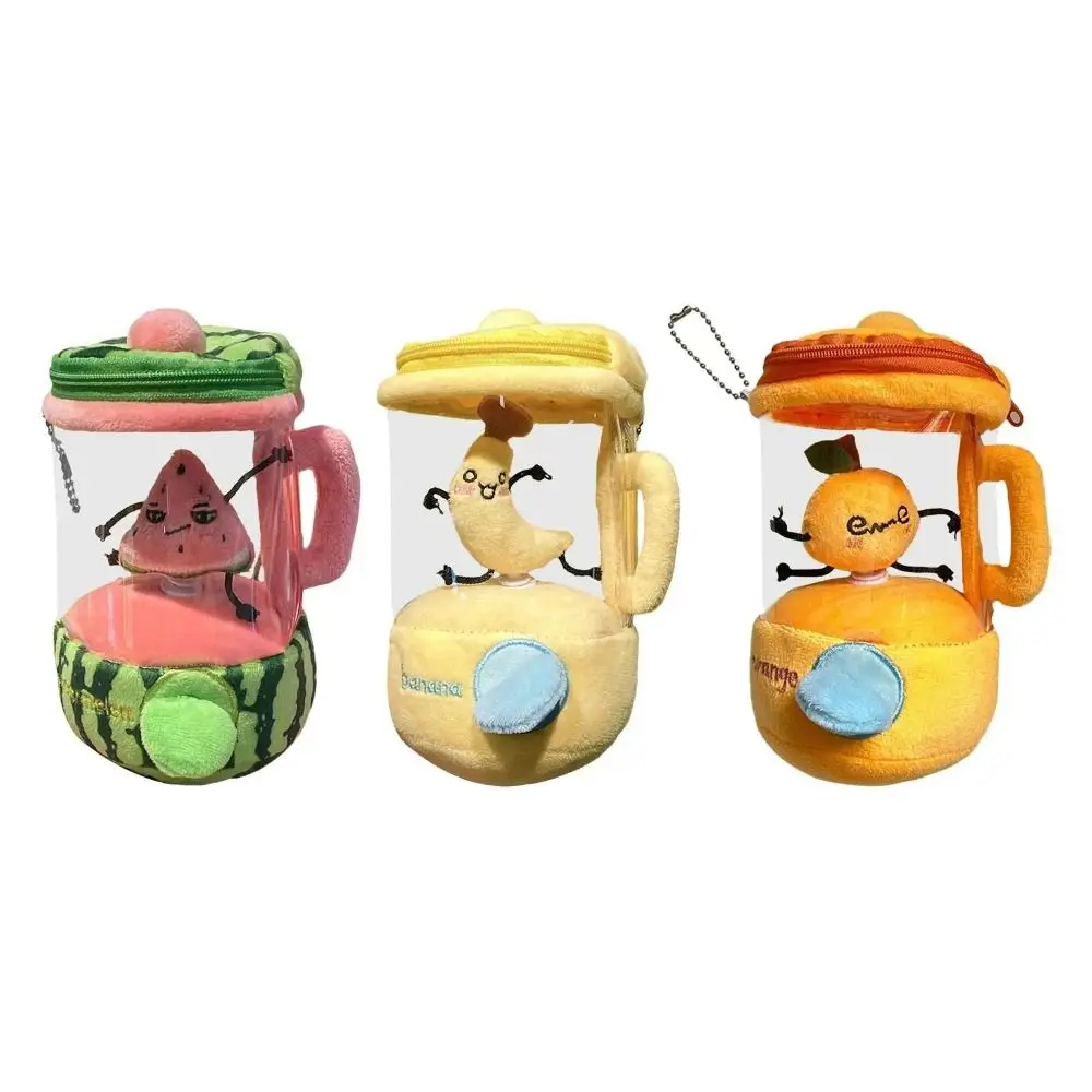 Bag Pendants Draw Rope Rotate Fruit Juicer Cartoon Watermelon/Orange/Banana Stuffed Fruit Soft 16cm Key Chain Pendant