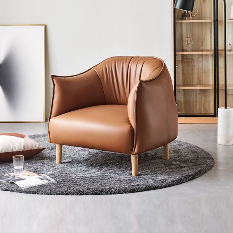 Nonslip Nordic Armrest Chair Elastic Kawaii Brown Lazy Living Room Chairs Reading Modern Comfy Fauteuils De Salon Home Furniture