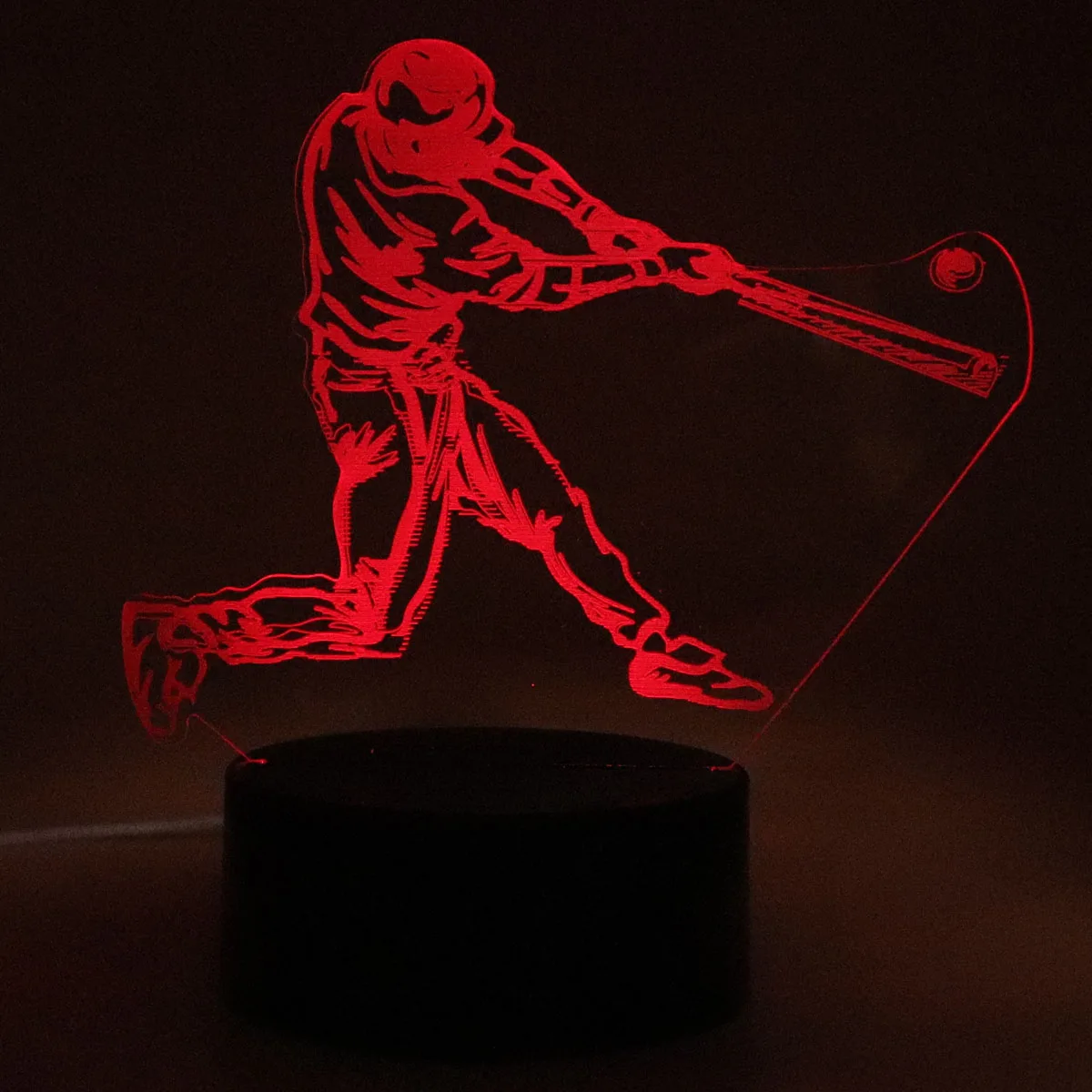 1pc  Baseball 3D Night Light, 3D Optical Illusion Lamp With Touch, 7-Color Changing Ambient Light For Bedroom