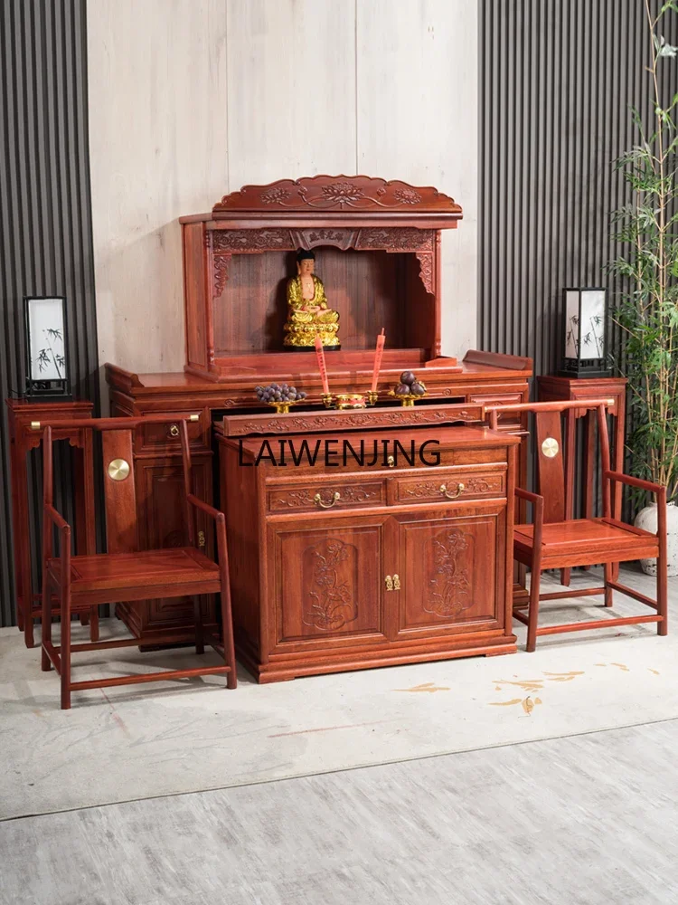 SGF Zhongtang six-piece set Chinese solid wood living room main house Buddhist niche table