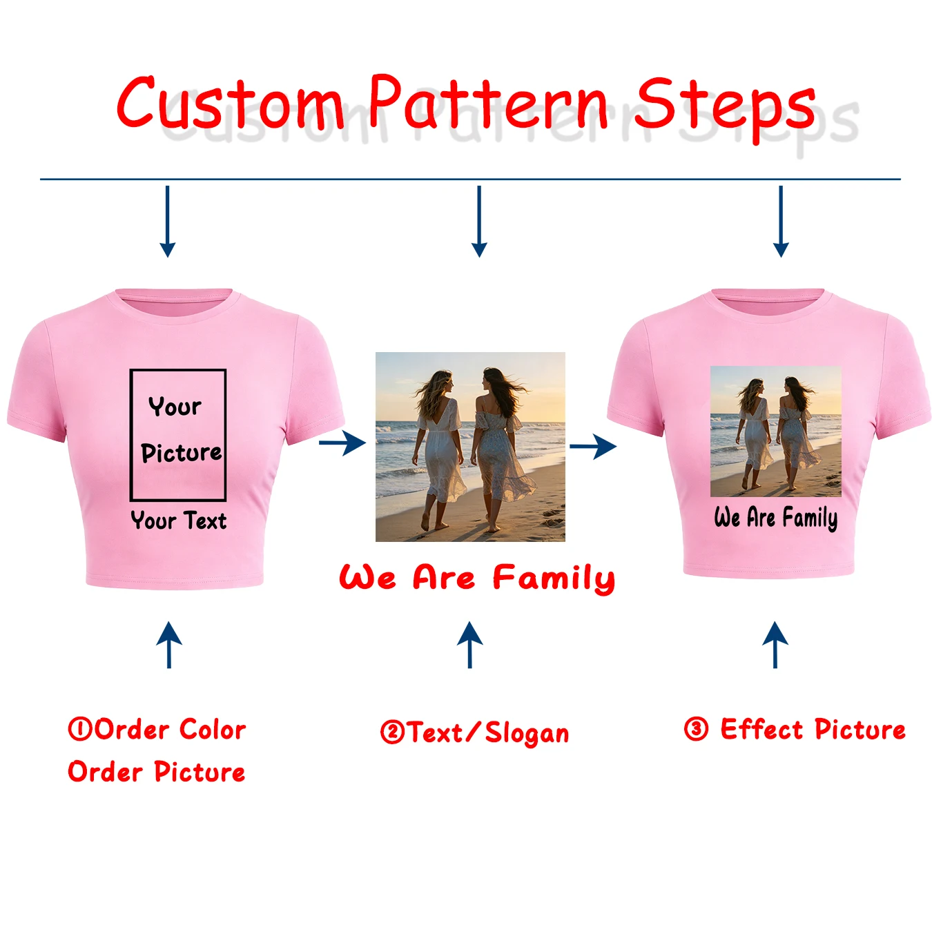 Customize Logo Picture Text Crop T-Shirts Women y2k Crewneck Tee Shirt Breathable Cotton Woman Short Sleeve Summer Slim Clothing image 3
