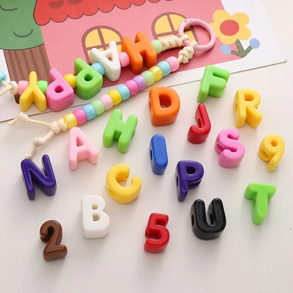 10PCS Colorful 26 Letter Beads DIY Mixed Color DIY Jewelry Making Kit Big Hole Letter English A-Z Custom Hanging Accessories