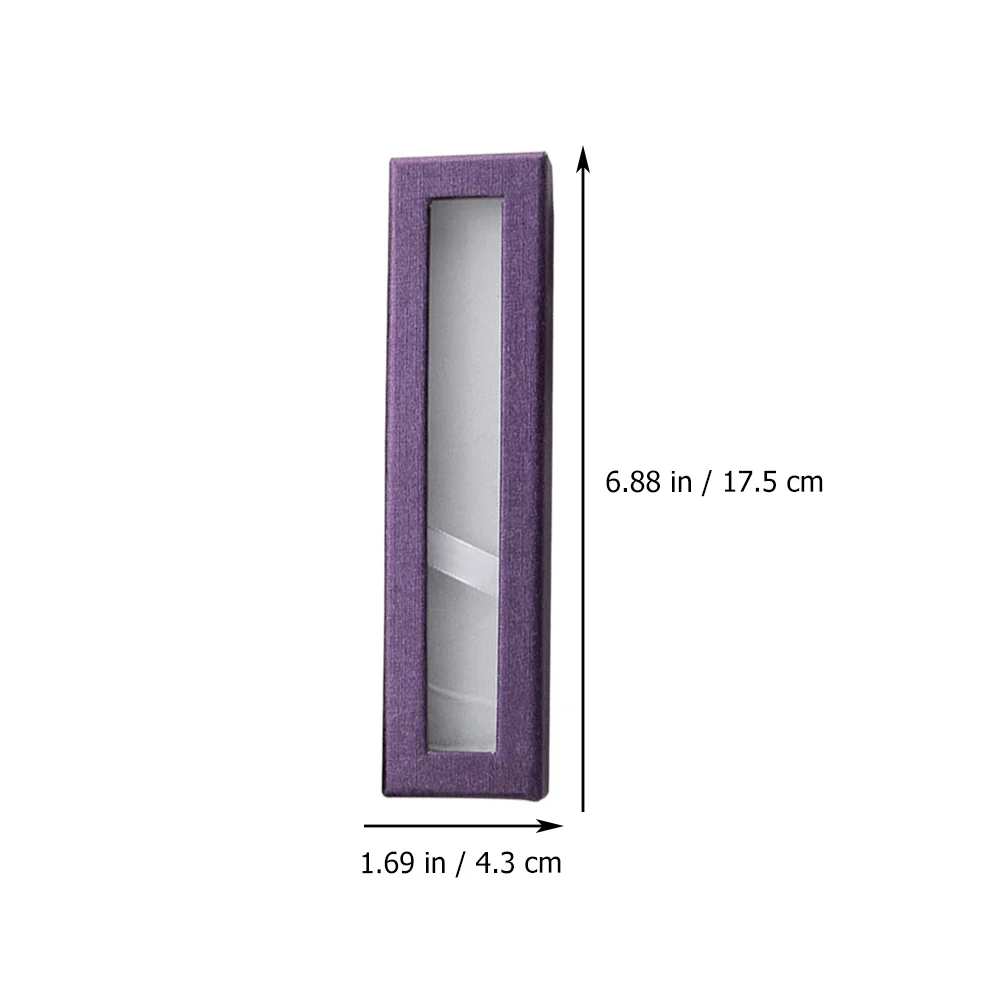 

4pcs Gift Pen Box Clear Paper Display Storage Container Durable Practical Dustproof Lightweight Pen Case Boxes Student Supplies