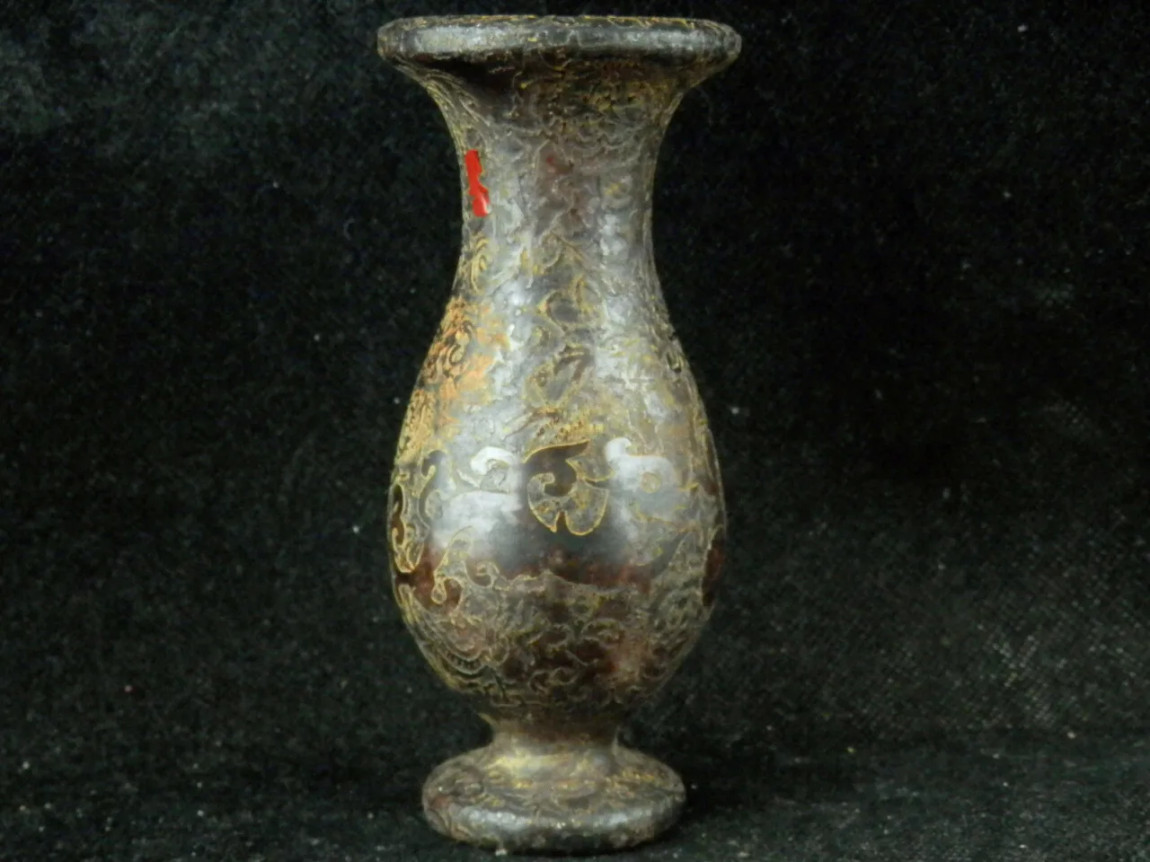 

Antique Chinese Old Jade Hand Carved *2Dragons* Vase Home Desktop Decor