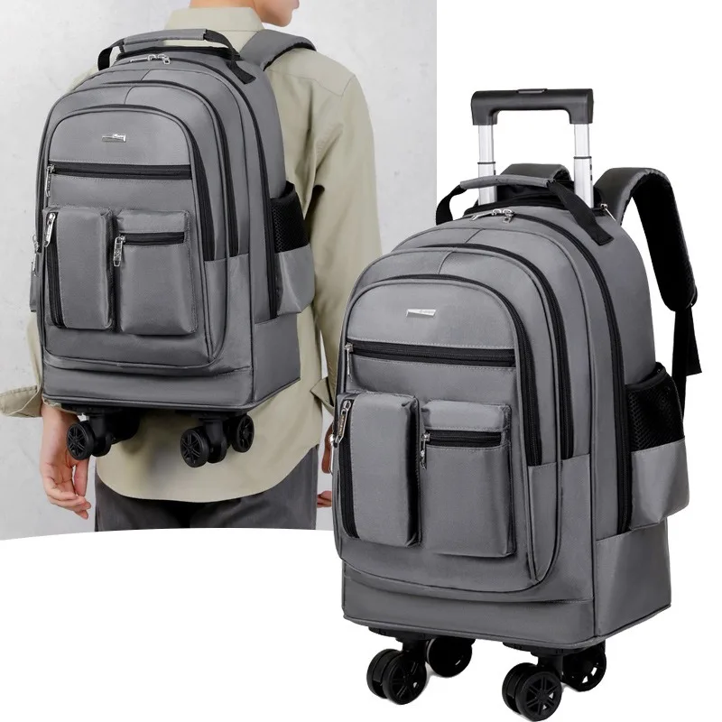 New Cross-Border Pull-Along Bag Multi-Purpose Swivel Wheels Large Capacity Business Commute Backpack