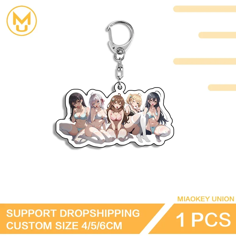 NSFW Multiple People Alya Bikini Artistic Eye Catching Sitting Posture Double Sided Keyring Elf Like Cosplay Costumes DIY Props
